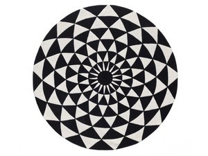BIANCA NEVE ZERO - Round handmade wool rug with optical pattern - Carpet by SITAP Carpet Couture Italia