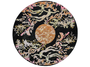 SOL LEVANTE - Patterned round custom fabric rug - Carpet by SITAP Carpet Couture Italia