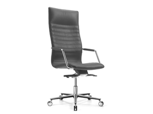 TEMPO - Leather executive chair with castors - Office Chair by SITIA
