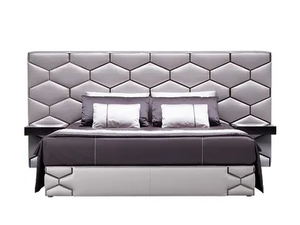 DIAMOND - Double bed with upholstered headboard and integrated nightstands - Bed frame by Siwa Soft Style