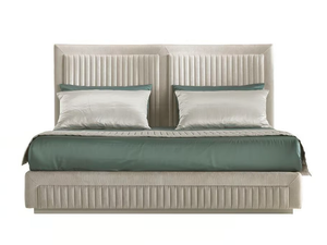 SHELL - Fabric double bed with upholstered headboard - Bed frame by Siwa Soft Style