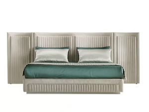 SHELL - Fabric double bed with upholstered headboard - Bed frame by Siwa Soft Style
