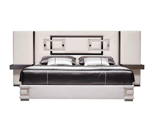 VERTIGO - Double bed with upholstered headboard and integrated nightstands - Bed frame by Siwa Soft Style