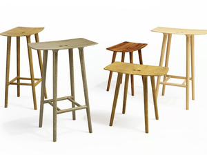 PAUL - Solid wood barstool with footrest - Stool by Sixay furniture
