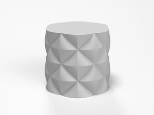 DIAMOND - Round coated foam pouf - Pouf by SIXINCH