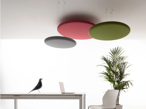 TRAMETES - Fabric hanging acoustic panel with Integrated Lighting - Screens by Skema