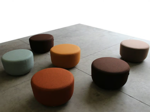 SLALOM POUF - Upholstered round pouf - Pouf by Slalom