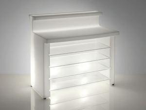 BREAK LINE - Illuminated outdoor polyethylene bar counter - Table by SLIDE