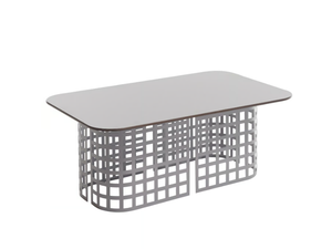 MARA - Garden coffee table with HPL top and iron base - Side table by SLIDE