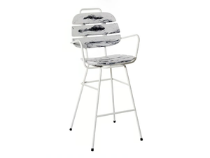 RIBS UP - Polyethylene garden stool with back - Stool by SLIDE