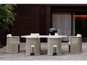 MIURA - Oval concrete garden table - Table by SNOC