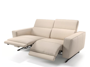 ALESSO - 2 seater sled base leather sofa - Sofa by Sofanella