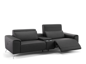 BELLA KINO - 2 seater leather sofa with footstool - Sofa by Sofanella