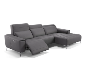 BELLA - Leather sofa with chaise longue - Sofa by Sofanella