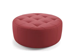 CASADO - Tufted round leather pouf - Pouf by Sofanella