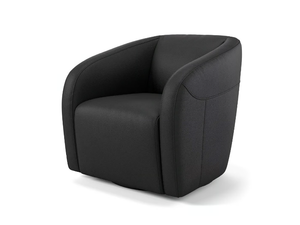 PESARO - Swivel leather armchair with armrests - Armchair by Sofanella
