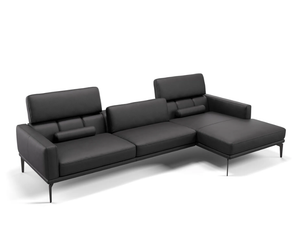SALERNO - Leather sofa with chaise longue - Sofa by Sofanella