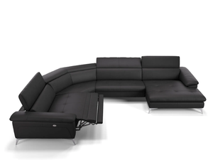 STELLA - Leather sofa with chaise longue - Sofa by Sofanella