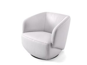 VIGO - Swivel leather armchair with armrests - Armchair by Sofanella