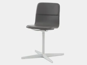 BEBO CR UP - Swivel with 4-spoke base tanned leather chair - Chair by SOFTLINE 1979