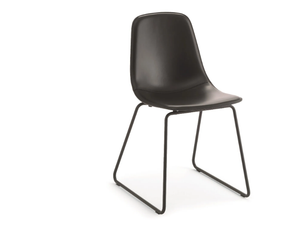 COUPÉ SL UP - Sled base tanned leather chair - Chair by SOFTLINE 1979
