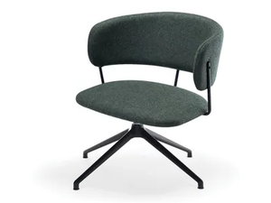 NIKITA L 4G - Trestle-based fabric easy chair with armrests - Armchair by SOFTLINE 1979