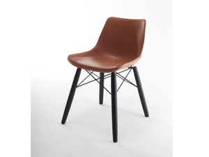 NITA C OMC IRON - Tanned leather chair with multi-layer wood and metal legs - Chair by SOFTLINE 1979