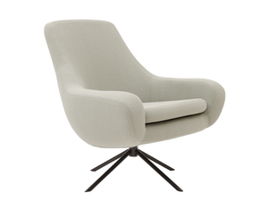 NOOMI - Swivel trestle-based fabric armchair - Armchair by SOFTLINE