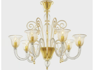 GOLD EOS - Murano glass chandelier - Ceiling lamp by Sogni Di Cristallo