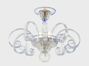 MERCURIO WITH CURLS - Handmade Murano glass ceiling lamp - Ceiling lamp by Sogni Di Cristallo