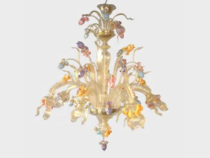 VAN GOGH IRIS GOLD - Murano glass chandelier - Ceiling lamp by Sogni Di Cristallo