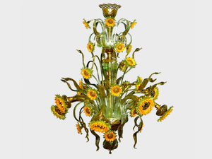 VAN GOGH SUNFLOWERS DELUXE - Murano glass chandelier - Ceiling lamp by Sogni Di Cristallo