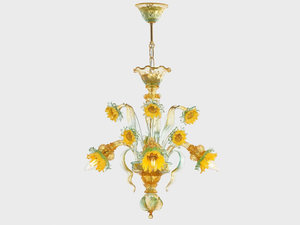 VAN GOGH SUNFLOWERS MIGNON - Murano glass chandelier - Ceiling lamp by Sogni Di Cristallo