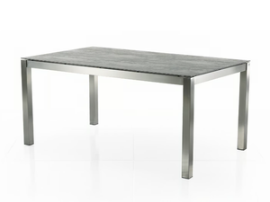 CLASSIC STAINLESS STEEL - Rectangular ceramic garden table - Table by Solpuri