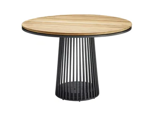GRID - Round teak garden table - Table by Solpuri