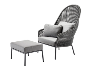 LOOP LOUNGE - High-back aluminium garden armchair with armrests - Armchair by Solpuri