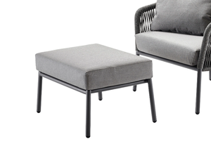 LOOP LOUNGE - Rectangular fabric garden footstool - Pouf by Solpuri