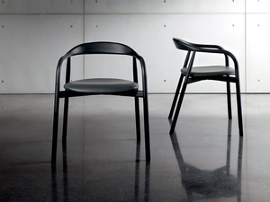 AUTUMN - Leather chair with armrests - Chair by Sovet italia