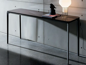SLIM 4 LEGS - Rectangular glass console table - Console by Sovet italia