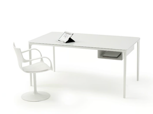 SLIM OFFICE - Rectangular glass writing desk - Desk by Sovet italia