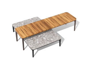 SLIM - Rectangular iroko garden side table - Side table by Sovet italia