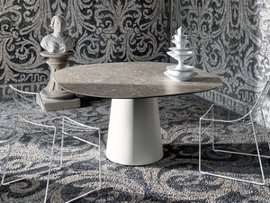 TOTEM - Crystal and stainless steel table - Table by Sovet italia