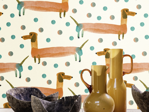 HOT DOG WPN 110 - Motif and dotted wallpaper - Wallpaper by Spaghetti Wall