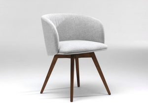 .ROSSINI - Upholstered chair with wooden 4-leg base - Accessories by Spiegels