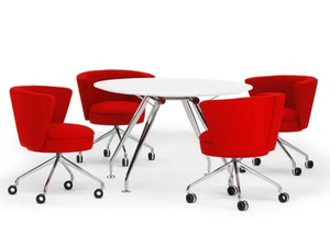 .SUN - Round wooden meeting table - Accessories by Spiegels