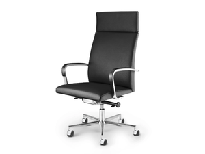 .TANO 020 - Swivel leather office chair with 5-Spoke base - Accessories by Spiegels