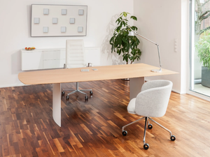 .TIME AIR S - Rectangular wooden executive desk - Accessories by Spiegels