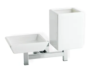 URANIA - Ceramic soap dish / toothbrush holder - Sanitary accessories by Stilhaus