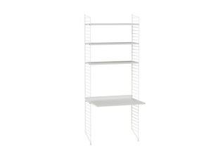 KIDS ROOM C / WORKSPACE A - Powder coated steel Kids writing desk with bookcase - Desk by String Furniture