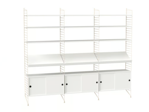 LIVING ROOM G - Open sectional powder coated steel bookcase - Cabinet by String Furniture